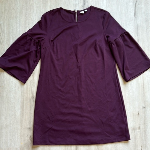GAP Dresses & Skirts - Gap bell sleeve plum dress size medium